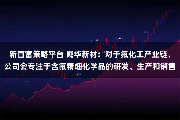 新百富策略平台 巍华新材：对于氟化工产业链，公司会专注于含氟精细化学品的研发、生产和销售